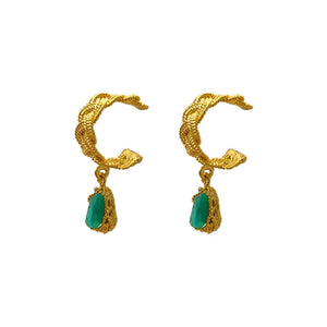 NATTIVA EMERALD MINI HOOPS