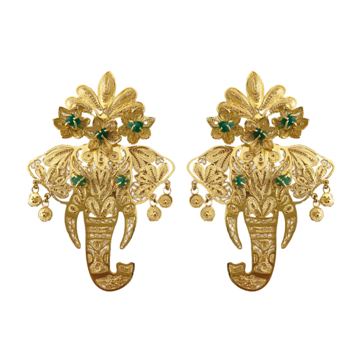 GANESHA EMERALD EARRINGS