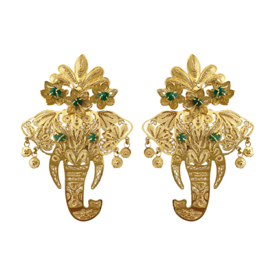 GANESHA EMERALD EARRINGS