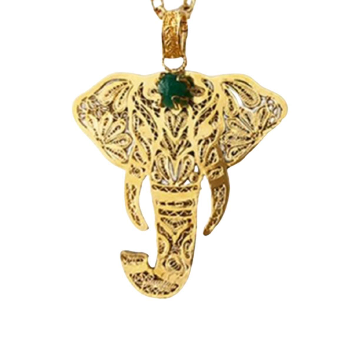 GANESHA EMERALD AMULETTE NECKLACE