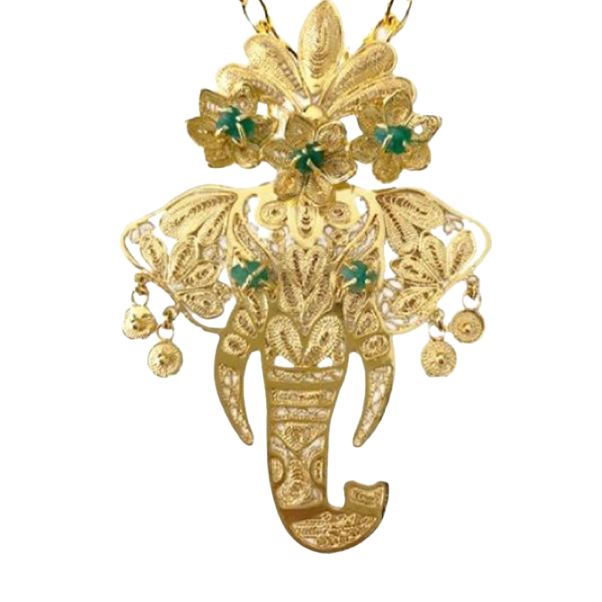 GANESHA EMERALD QUEEN AMULETTE NECKLACE