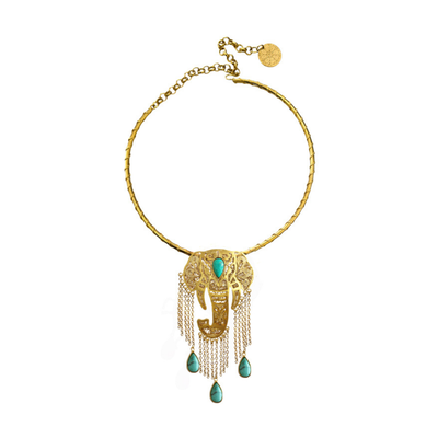 GANESHA TURQUOISE CHOKER