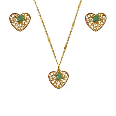 HEART-EMERALD-SET