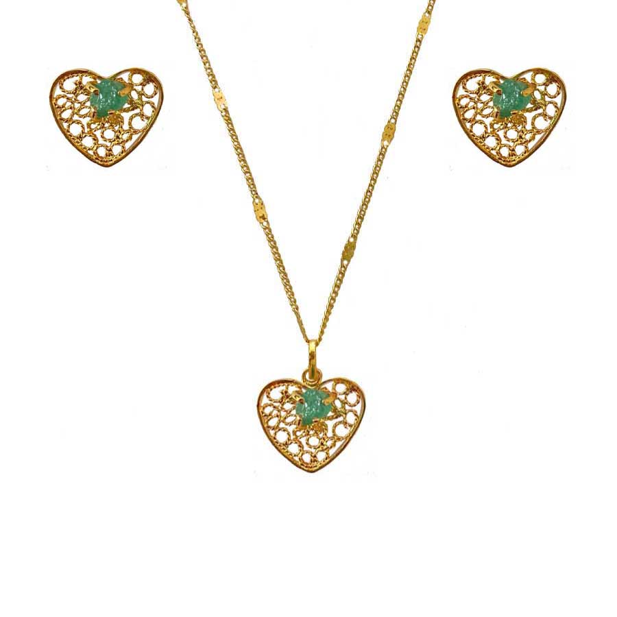 HEART-EMERALD-SET