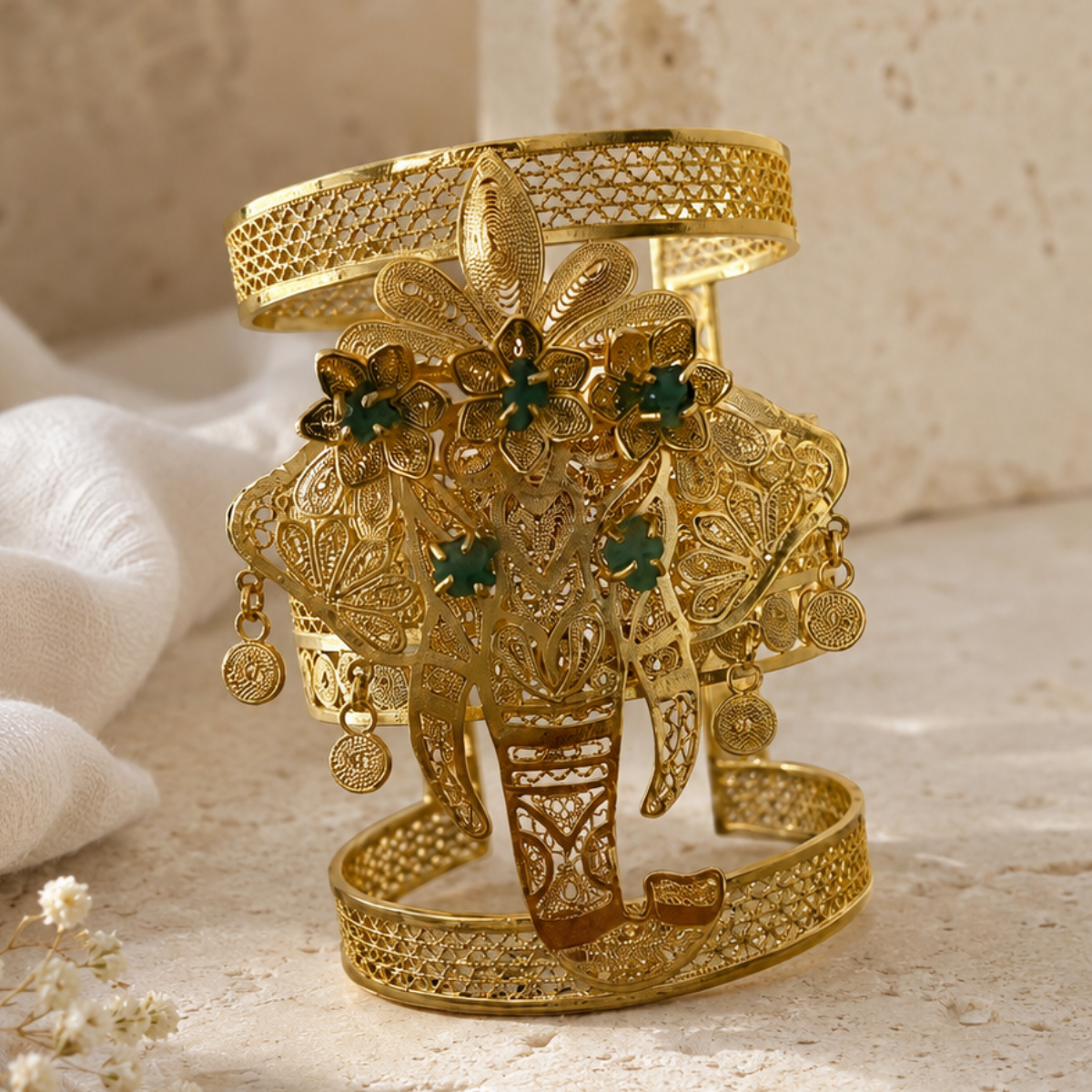 GANESHA EMERALD BRACELET