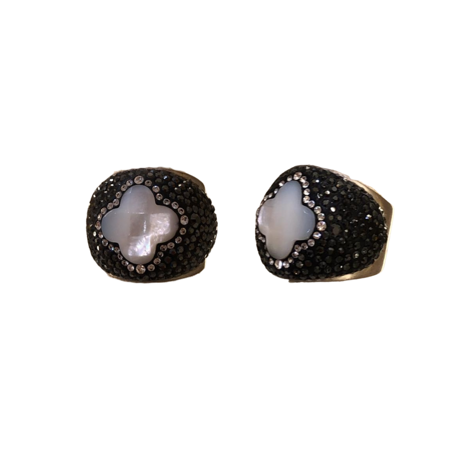 6 MOP SILVER RONDEL RING - Image 1