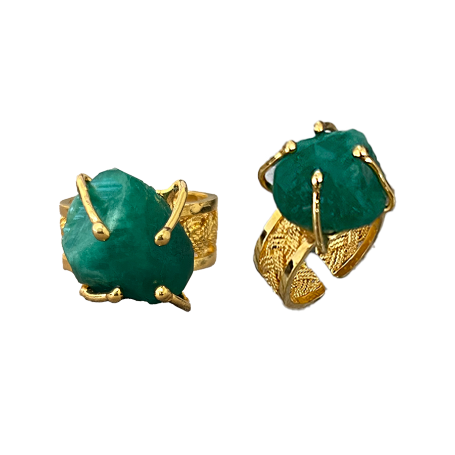 AR272_OK EMERALD ROCK RING BIG - Image 1