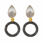 DROP GOLD RONDEL EARRINGS
