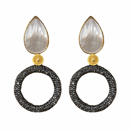 DROP GOLD RONDEL EARRINGS