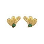 MINI WINGS  EMERALD EARRINGS