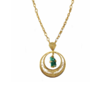 EMERALD ROCK AMULETTE LOOP CHAIN NECKLACE