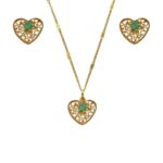 HEART EMERALD SET